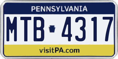 PA license plate MTB4317