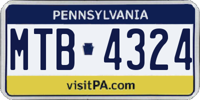 PA license plate MTB4324