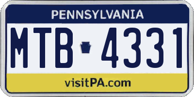 PA license plate MTB4331