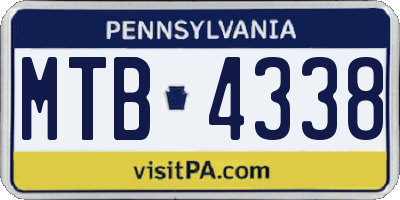 PA license plate MTB4338