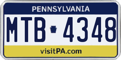 PA license plate MTB4348