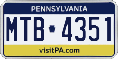 PA license plate MTB4351