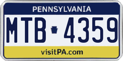 PA license plate MTB4359