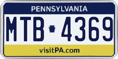 PA license plate MTB4369