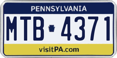 PA license plate MTB4371