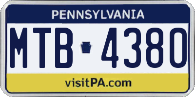 PA license plate MTB4380