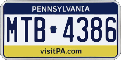 PA license plate MTB4386