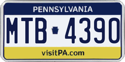 PA license plate MTB4390