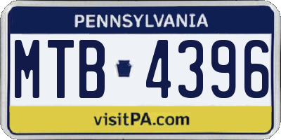PA license plate MTB4396