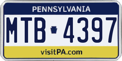 PA license plate MTB4397
