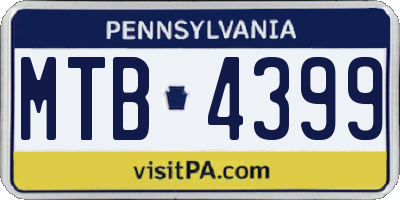 PA license plate MTB4399