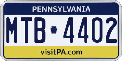 PA license plate MTB4402