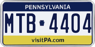 PA license plate MTB4404