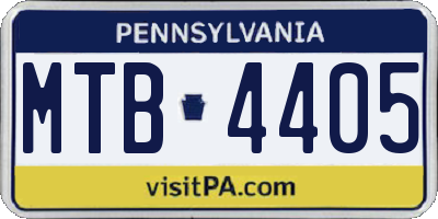 PA license plate MTB4405