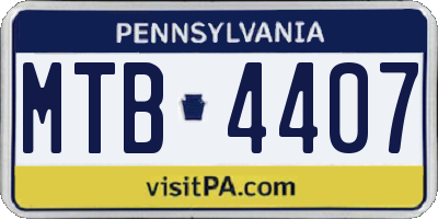 PA license plate MTB4407