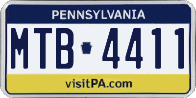 PA license plate MTB4411