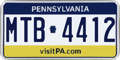 PA license plate MTB4412