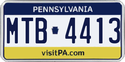 PA license plate MTB4413