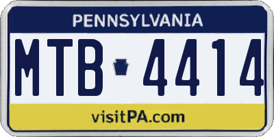 PA license plate MTB4414