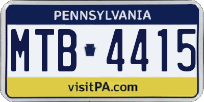 PA license plate MTB4415