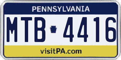 PA license plate MTB4416