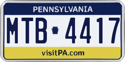 PA license plate MTB4417