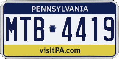PA license plate MTB4419