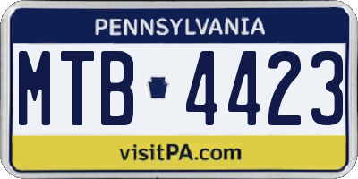 PA license plate MTB4423