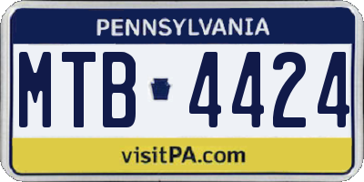 PA license plate MTB4424