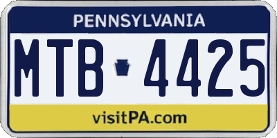 PA license plate MTB4425
