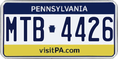 PA license plate MTB4426