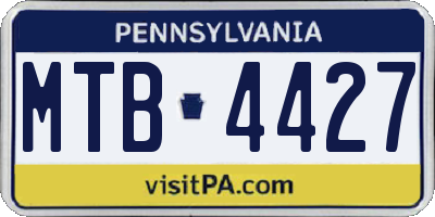 PA license plate MTB4427