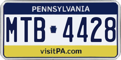 PA license plate MTB4428