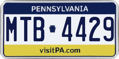 PA license plate MTB4429