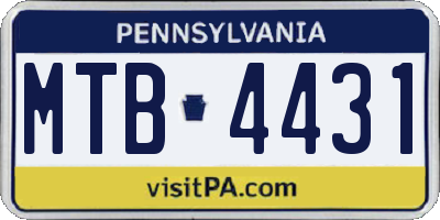 PA license plate MTB4431