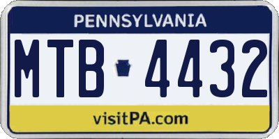 PA license plate MTB4432