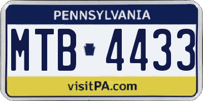 PA license plate MTB4433