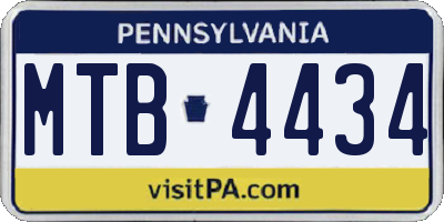 PA license plate MTB4434
