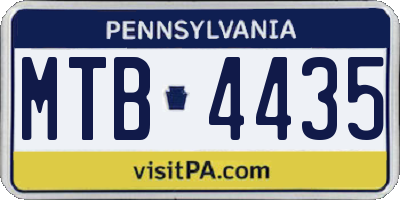 PA license plate MTB4435