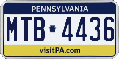 PA license plate MTB4436