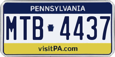 PA license plate MTB4437