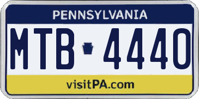 PA license plate MTB4440