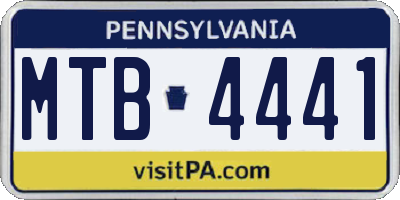 PA license plate MTB4441