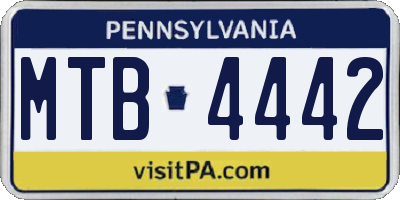 PA license plate MTB4442