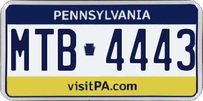 PA license plate MTB4443