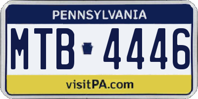 PA license plate MTB4446