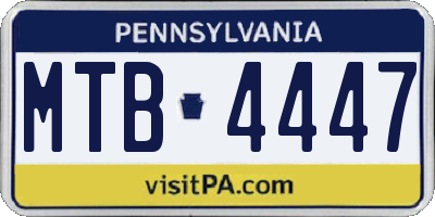 PA license plate MTB4447