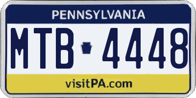 PA license plate MTB4448