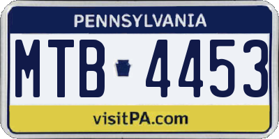 PA license plate MTB4453