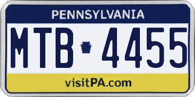 PA license plate MTB4455